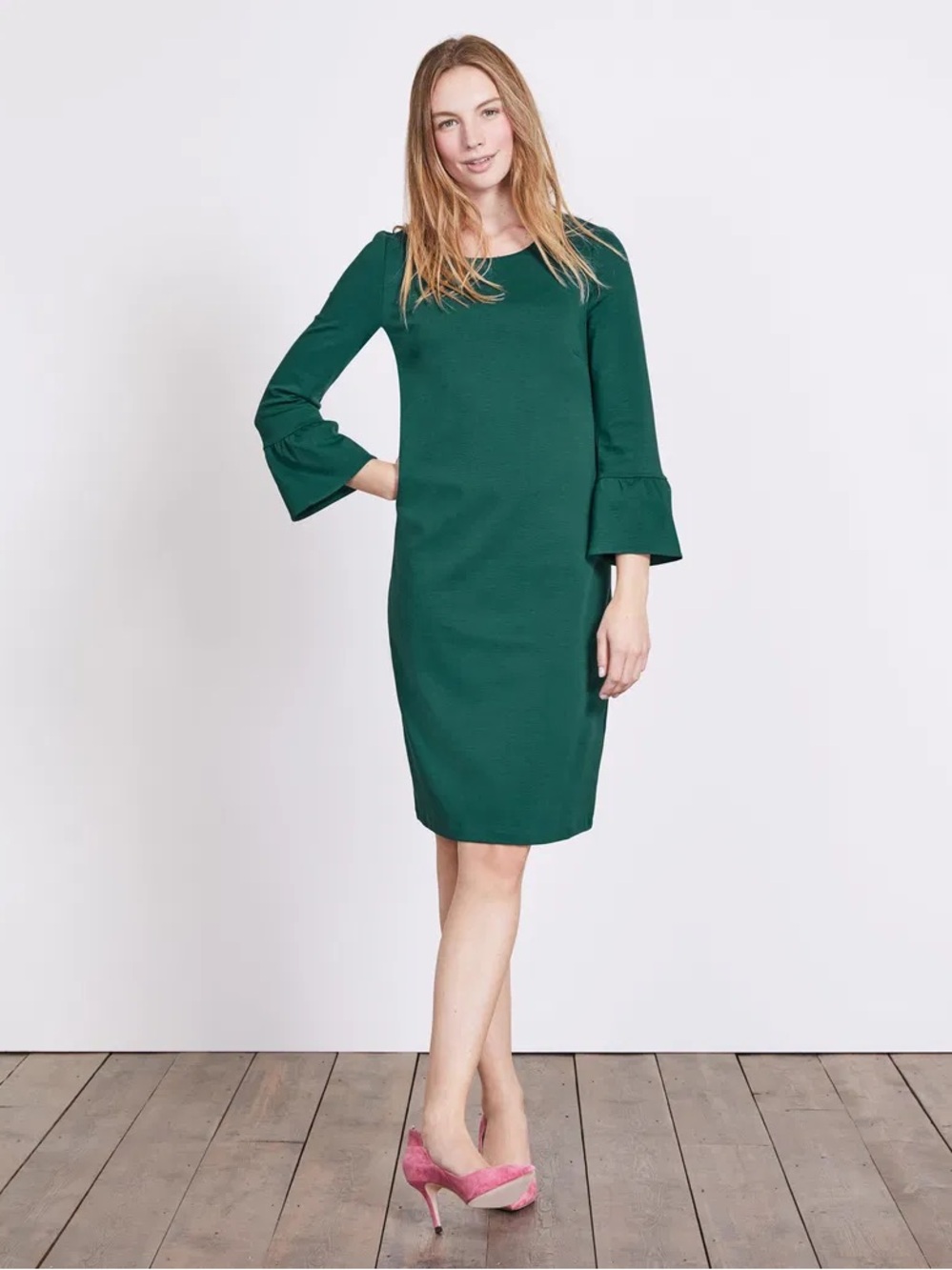 BODEN Lavinia Ponte Dress in green | size 4R